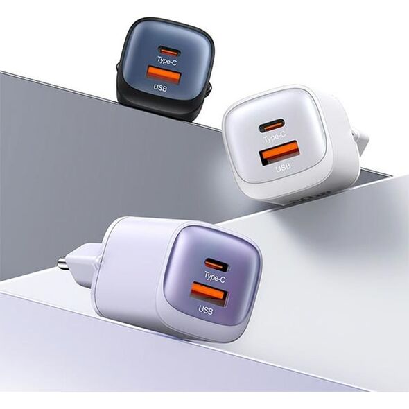 Ładowarka Usams USAMS Ład. siec. CC254 30W GaN USB-C/USB-A Fast Charging HC Series biały/white CC254TC02