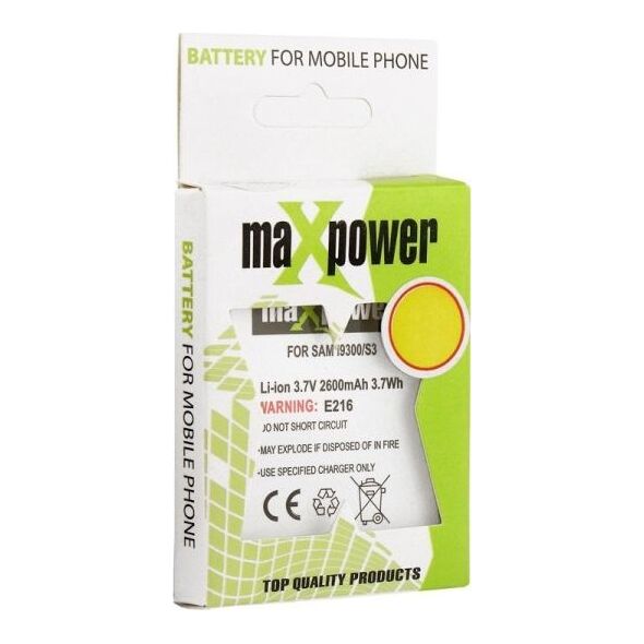 Bateria MaxPower Bateria Samsung S3 i9300 2600mAh MaxPowe r EB-L1G6LLU