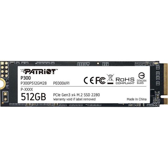 Dysk SSD Patriot P300 512GB M.2 2280 PCI-E x4 Gen3 NVMe (P300P512GM28)