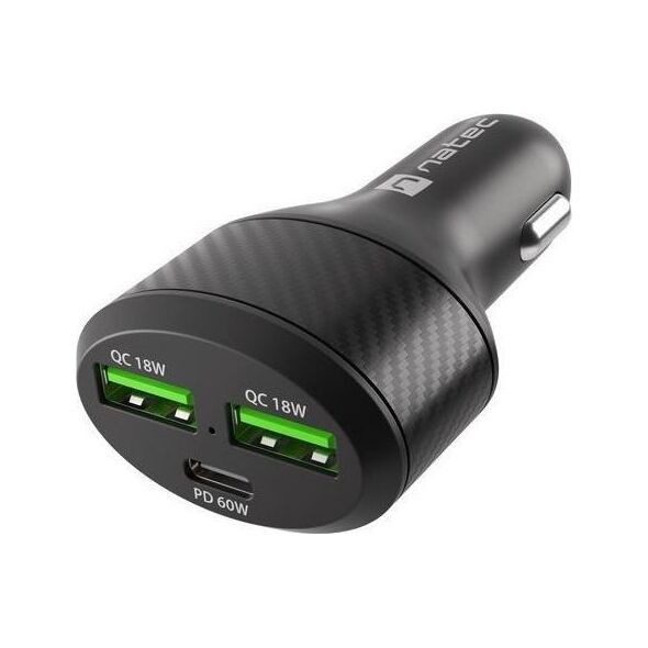 Ładowarka Natec Coney 2x USB-A 1x USB-C 3 A  (NUC-1981)