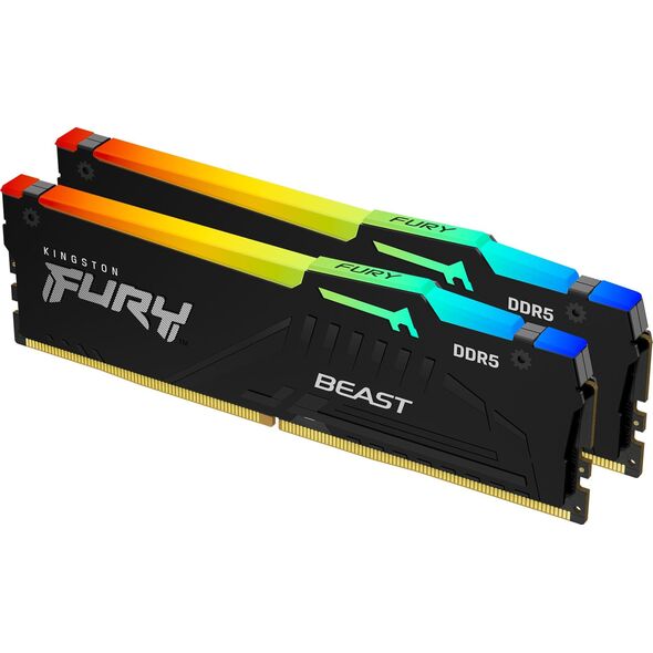 Pamięć Kingston Fury Beast RGB, DDR5, 16 GB, 6000MHz, CL36 (KF560C36BBEAK2-16)