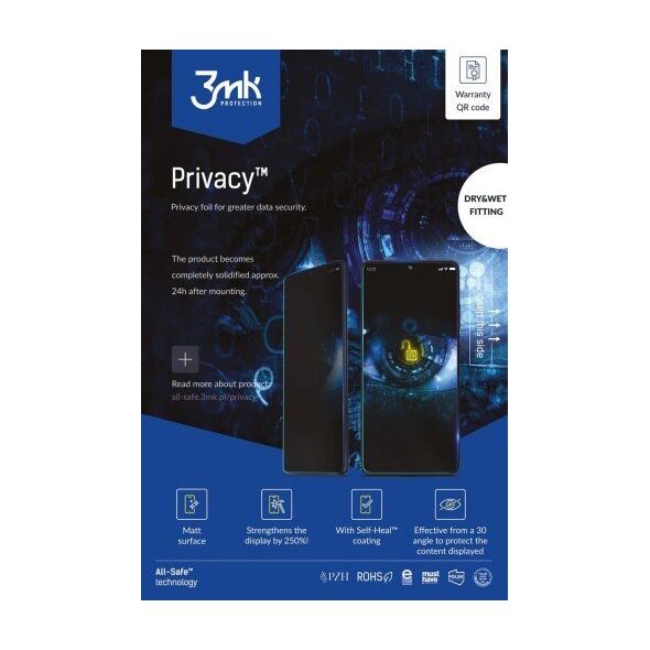 3MK 3mk All-Safe - AIO fólie Privacy Phone Dry & Wet Fitting, 5 ks