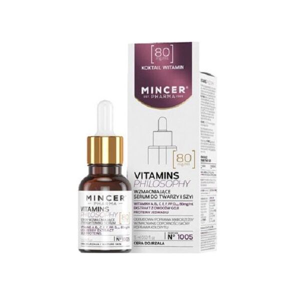 Mincer Pharma Vitamins Philosophy Serum wzmacniające do twarzy i szyi nr 1005 15ml