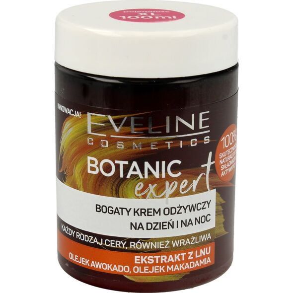 Eveline Krem do twarzy Botanic Expert Ekstrakt z Lnu odżywczy 100ml