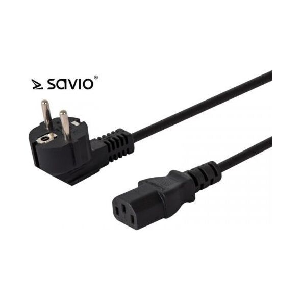 Kabel zasilający Savio Kabel zasilający C13/ C/F Schuko kątowy Savio CL-98 1,8m, wielopak 10 szt.-SAVIO CL-98Z