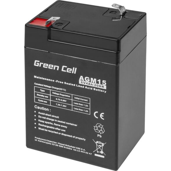 Green Cell Akumulator Agm Vrla 6V/4Ah (AGM15)