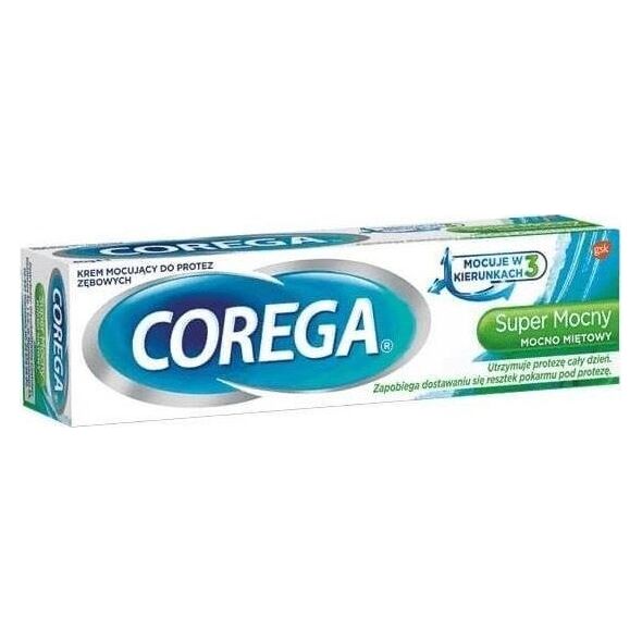 Corega  Super mocny krem mocujący do protez zębowych Mocno Miętowy 70g (5054563081780)