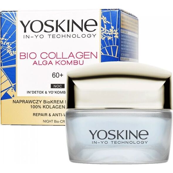 Yoskine Yoskine Bio Collagen Alga Kombu 60+ naprawczy bio-krem na zmarszczki na noc 50ml