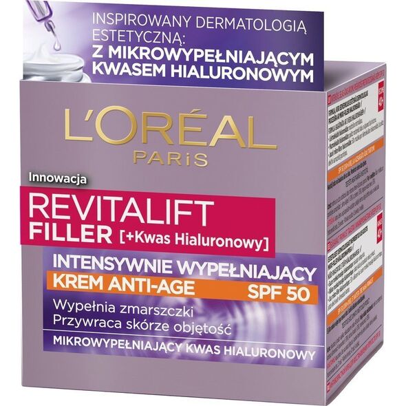 L’Oreal Paris loreal revitalift filler krem do twarzy z filtrem spf 50 wypełniający anti age 50ml