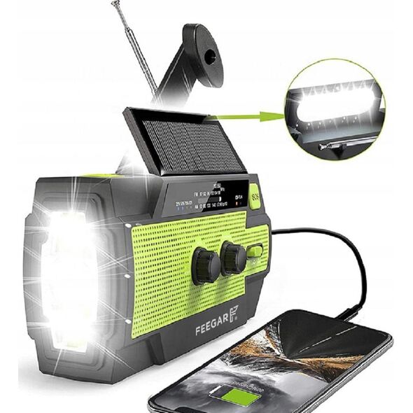 Radio Feegar Radio Budowlane Fm Solar Latarka Powerbank Feegar