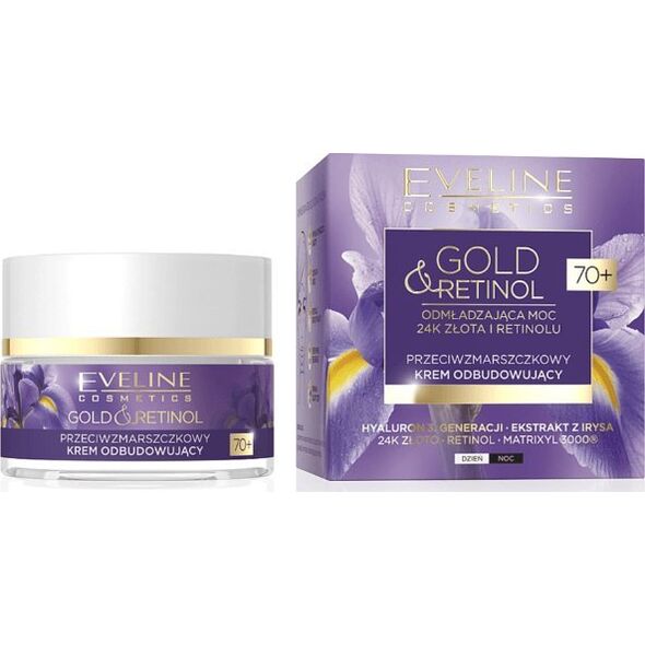 Eveline Gold & Retinol 70+ Przeciwzmarszczkowy Krem odbudowujący na dzień i noc 50ml