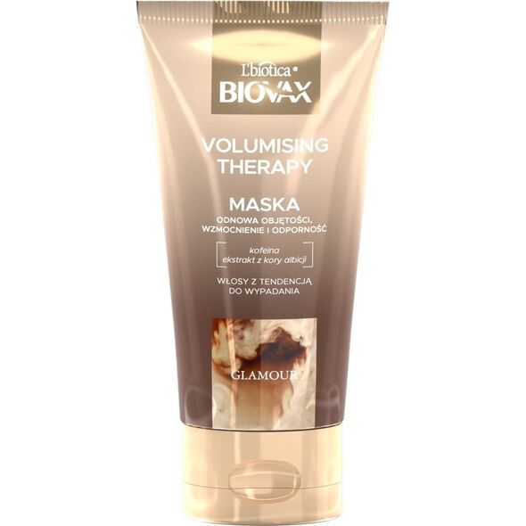 L'BIOTICA_Biovax Glamour Volumising Therapy maska do włosów z kofeiną 150ml