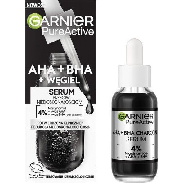 Garnier GARNIER_Pure Active serum przeciw niedoskonałościom AHA + BHA + Węgiel 30ml