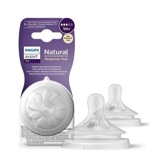 Avent Smoczek do butelki Natural Response 3, 1 m+ SCY963/02