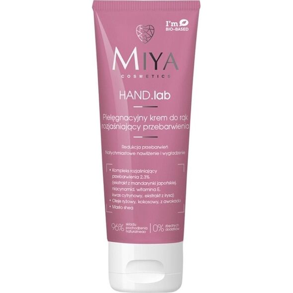 Miya Miya, HAND.lab, Pielęgnacyjny krem do rąk rozjaśniający przebarwienia, 60 ml