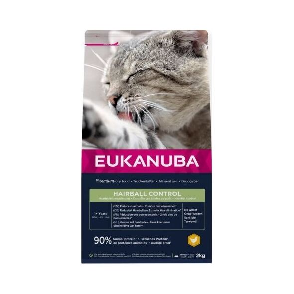 EUKANUBA EUKANUBA Adult Hairball Control chicken - sucha karma dla kota - 2 kg