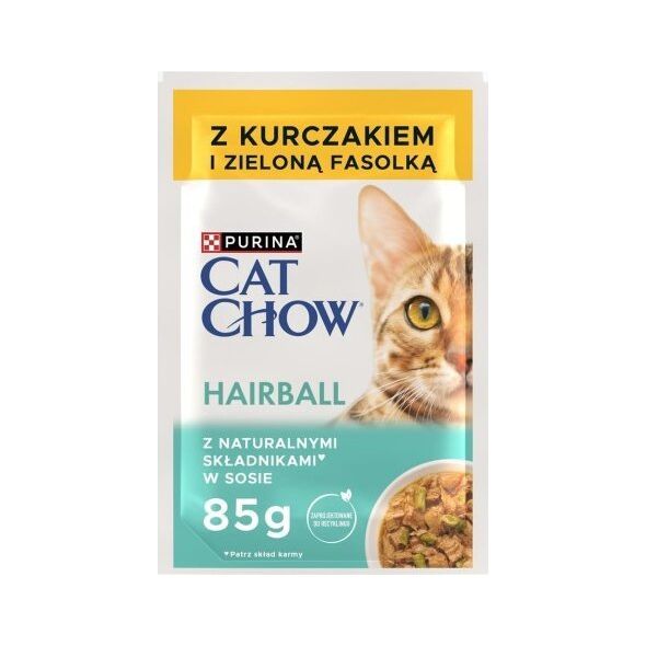 PURINA NESTLE PURINA Cat Chow Hairball kurczak i fasola - mokra karma dla kota - 4x85g