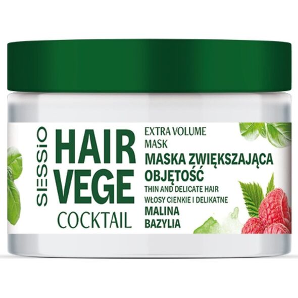 Chantal SESSIO Hair Vege Coctail Maska zwiększająca objętość do włosów cienkich i delikatnych - Malina i Bazylia 250ml