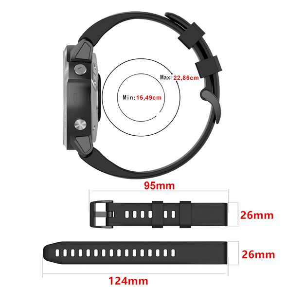 Λουράκι Σιλικόνης Stripe Band Sonique 26mm για Garmin Fenix 3/3HR/5X/5X PLUS/6X/6X PRO/7X/Tactix 7/Tactix Delta/Enduro Μπλε Σκούρο 5201101869359