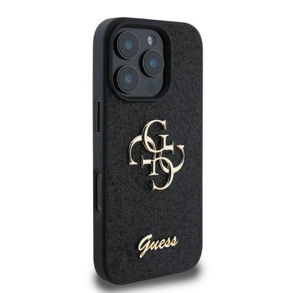 Original Case IPHONE 16 PRO Guess Hardcase Fixed Glitter Big 4G (GUHCP16LHG4SGK) black 3666339328467