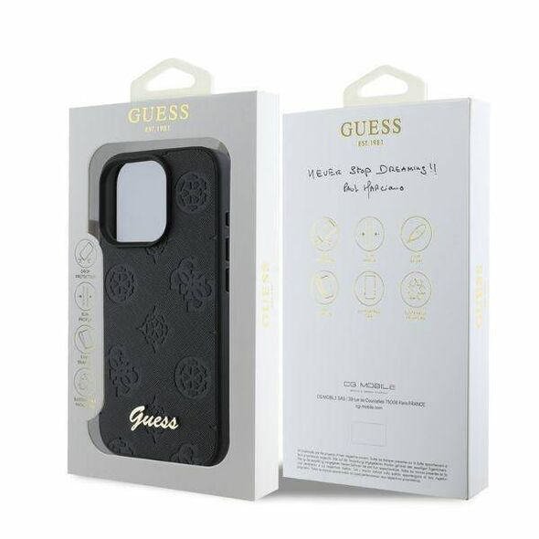 Original Case IPHONE 16 PRO MAX Guess Hardcase 4G Classic (GUHCP16XG4GFGR) black 3666339346072