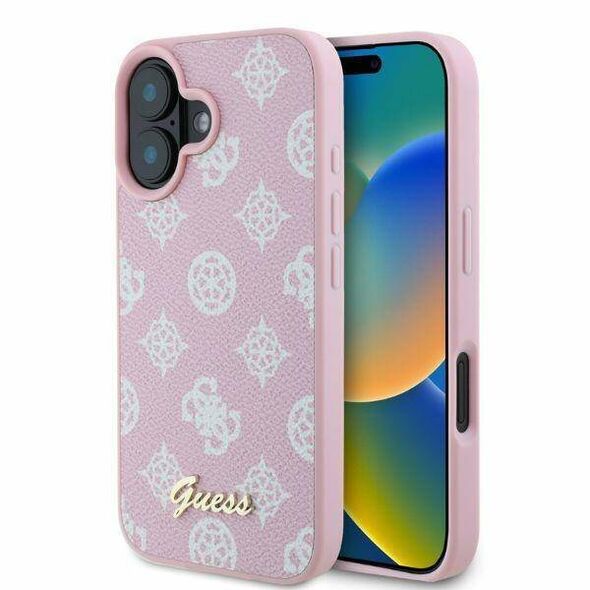 Original Case IPHONE 16 Guess Hardcase Peony Script MagSafe (GUHMP16SPGPYSP) pink 3666339345525