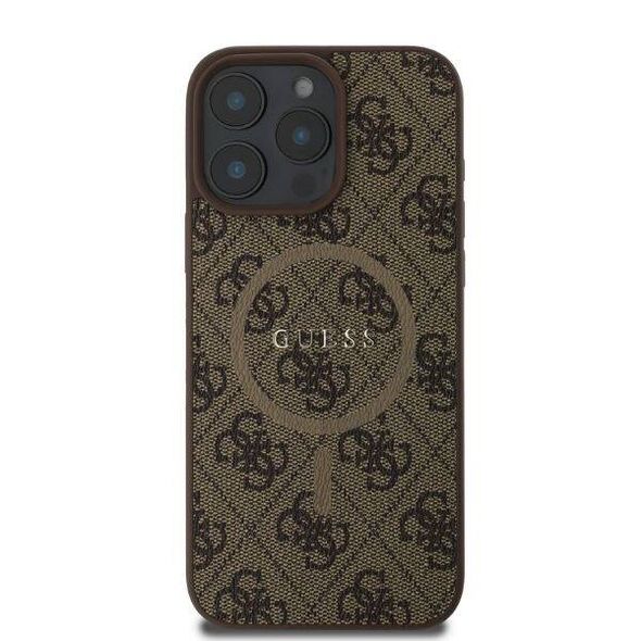 Original Case IPHONE 16 PRO MAX Guess Hardcase 4G Ring Classic Logo MagSafe (GUHMP16XG4GFRW) brown 3666339327279