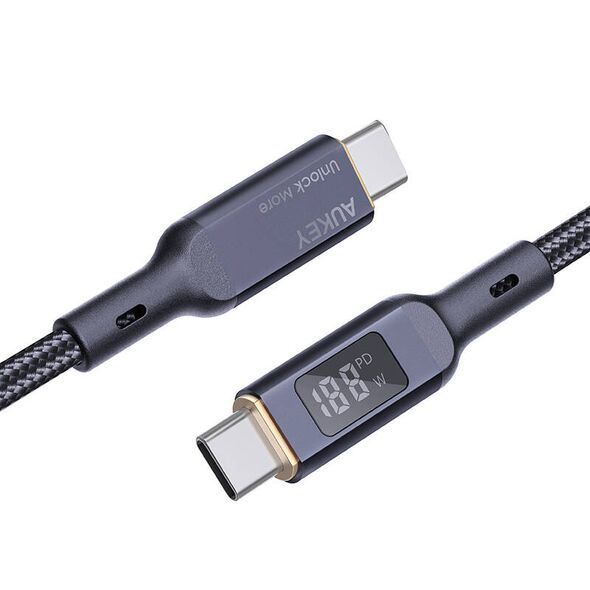 Aukey USB-C to USB-C Cable Aukey CB-MCC101, 100W, 1m (black) 067150  CB-MCC101 Black έως και 12 άτοκες δόσεις 689323785292