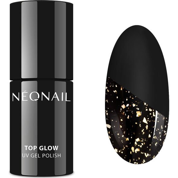 NEONAIL_UV Gel Polish Top Glow lakier hybrydowy 8703 Gold Flakes 7,2ml