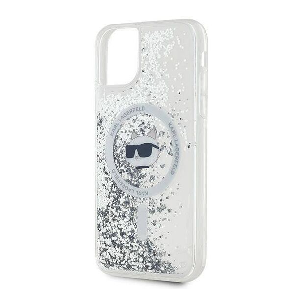 Original Case IPHONE 11 / XR Karl Lagerfeld Hardcase Liquid Glitter Choupette Head MagSafe (KLHMN61LGCHSGH) transparent 3666339285623