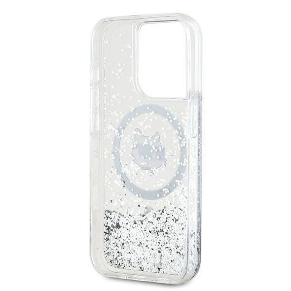 Original Case IPHONE 13 / 13 PRO Karl Lagerfeld Hardcase Liquid Glitter Choupette Head MagSafe (KLHMP13LLGCHSGH) transparent 3666339285661