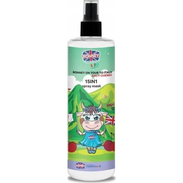 RONNEY_Kids On Tour To Italy 15in1 Spray Mask maska w sprayu do włosów splątanych i suchych dla dzieci Soczysta Wiśnia 285ml