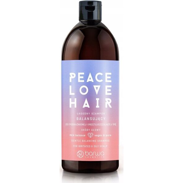 BARWA_Peace Love Hair łagodny szampon balansujący do podrażnionej i przetłuszczającej się skóry głowy 480ml