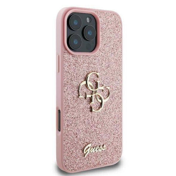 Original Case IPHONE 16 PRO Guess Hardcase Fixed Glitter Big 4G (GUHCP16LHG4SGP) pink 3666339328542