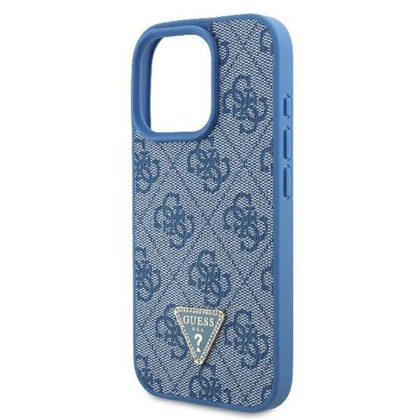 Original Case IPHONE 16 PRO Guess Hardcase Leather Metal Logo Strass Crossbody + Smycz (GUHCP16LP4TDSCPB) blue 3666339328702