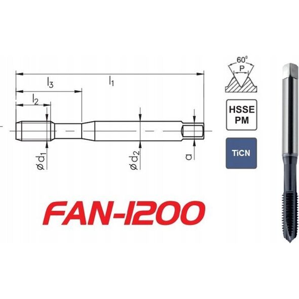 Fanar GWINTOWNIK M 6 DIN-371B (6H) HSSE-PM TICN FAN