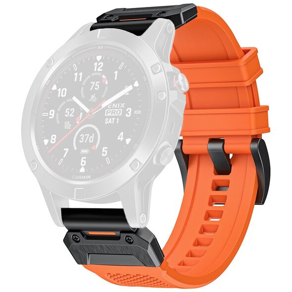 Techsuit Watchband for Garmin Fenix 5/5 Plus 6/6 Pro/7/Forerunner 935/945/Approach S60 - Techsuit Watchband QuickFit 22mm (W068) - Orange/Black 5949419247598 έως 12 άτοκες Δόσεις