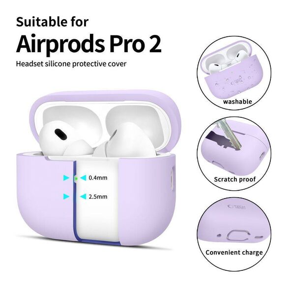 Case APPLE AIRPODS PRO 1 / 2 Tech-Protect Silicone lavender 5906302313662