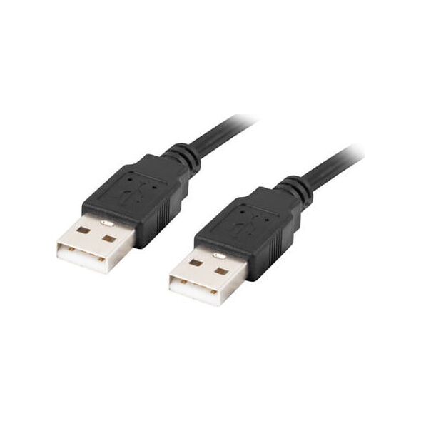 Kabel USB Lanberg USB-A - USB-A 1 m Czarny (CA-USBA-20CU-0010-BK)