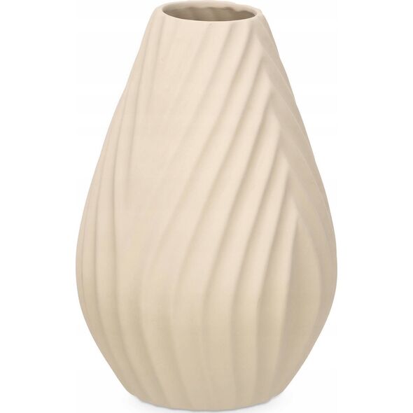 Gift Decor Ceramiczny wazon DIAGONAL STRIPE, beżowy