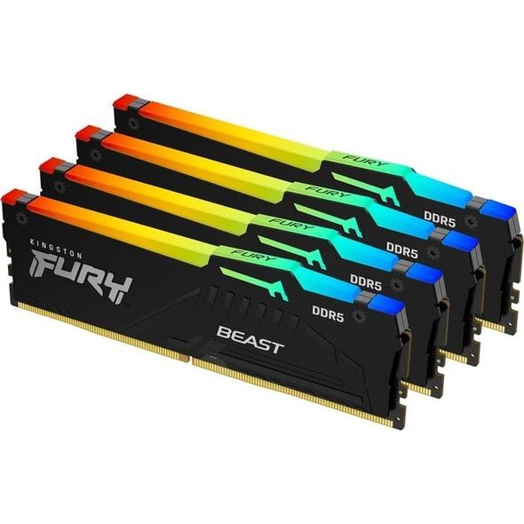 Pamięć Kingston Fury Beast RGB, DDR5, 64 GB, 5200MHz, CL40 (KF552C40BBAK4-64)