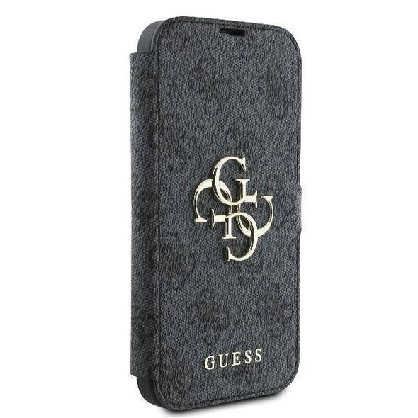 Original Case IPHONE 16 Guess Book 4G Metal Logo (GUBKP16S4GMGGR) black 3666339346126