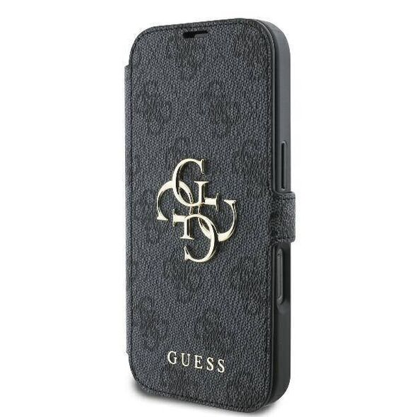 Original Case IPHONE 16 PRO MAX Guess Book 4G Metal Logo (GUBKP16X4GMGGR) black 3666339346157