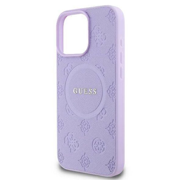 Original Case IPHONE 16 PRO Guess Hardcase Saffiano Peony Classic Logo MagSafe (GUHMP16LPSAPSMEU) purple 3666339328269