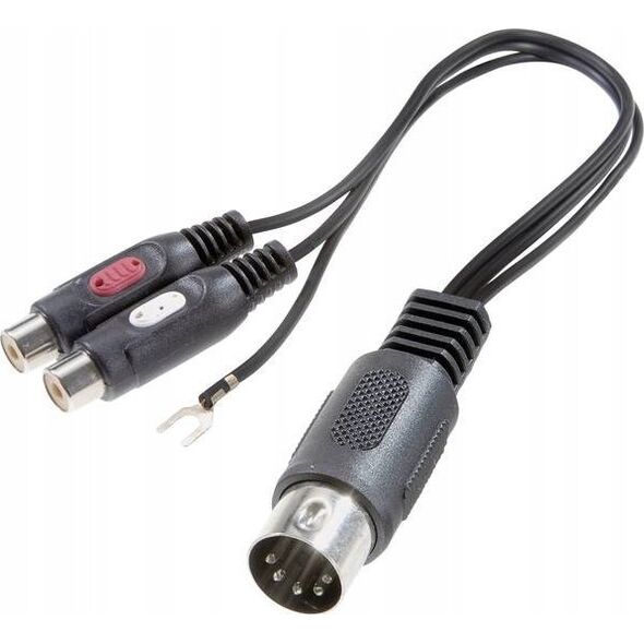 Adapter AV SpeaKa SpeaKa Professional SP-7870284 Phono / DIN-tilslutning Audio Y-adapter [1x Diodestik 5-pol. (DIN) - 2x Cinch-bøsning] Sort