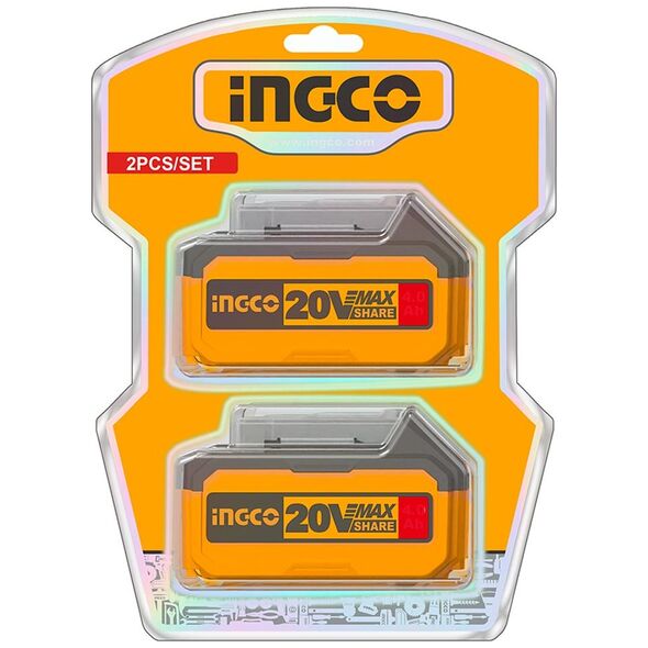 Ingco Μπαταρίες 20v 5.0ah li-ion 2 Τεμ. Cosli240464e 6942141806438 έως 12 Άτοκες Δόσεις