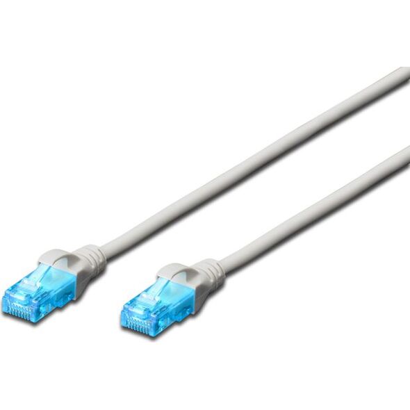 Digitus Kabel krosowy patchcord U/UTP kat. 5e szary 0,5m (DK-1512-005)