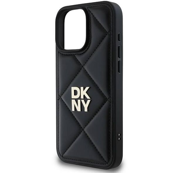 Original Case IPHONE 16 PRO MAX DKNY Quilted Stack Logo (DKHCP16XPQDSLK) black 3666339333492