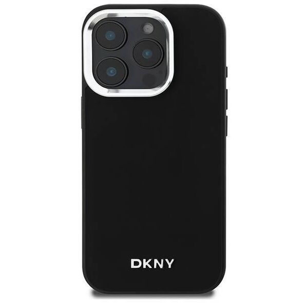 Original Case IPHONE 16 PRO DKNY Hardcase Plain Silver Logo MagSafe (DKHMP16LPSCMCLK) black 3666339333249