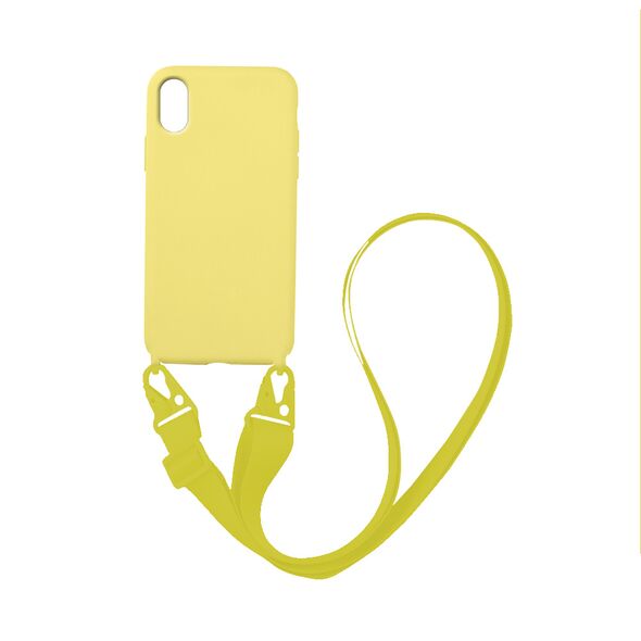 Θήκη Σιλικόνης με Strap CarryHang Sonique Apple iPhone XR Κίτρινο 5201101704216